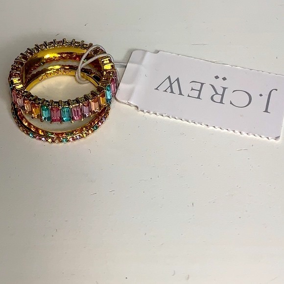J. Crew Factory Mixed Crystal Rings NWT - Picture 3 of 4